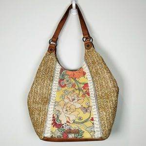 The SAK Sakroots Roma Shopper Artist Circle Sunlight Flower Power Bag Tote NWOT
